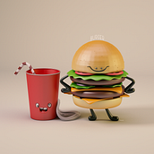 BURGER. 3D project by Diana Noemi Solórzano - 04.14.2022