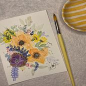 Mon projet du cours : Création d’une composition florale à l’aquarelle . Ilustrație tradițională, Arte plastice, Pictura, Pictură în acuarelă, Ilustrație botanică & Ilustrație naturalistă de Katy Girard - 04.14.2022