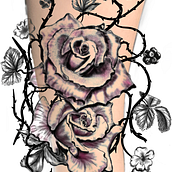Mon projet du cours : Tatouage botanique en pointillisme. Traditional illustration, Tattoo Design, and Botanical Illustration project by dulce_mariposa - 04.13.2022