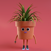 Plant Pot . Un progetto di 3D, Modellazione 3D e Character design 3D di Fernando Mejia Mahecha - 13.04.2022