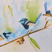 My project for course: Artistic Watercolor Techniques for Illustrating Birds. Traditional illustration, Watercolor Painting, Realistic Drawing, and Naturalistic Illustration project by corrodgery - 04.18.2022