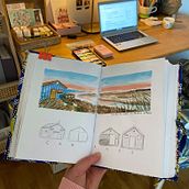 Mon projet du cours : Carnet de voyage à l’aquarelle. Traditional illustration, Watercolor Painting, Architectural Illustration, and Sketchbook project by Camille Cosset - 04.19.2022