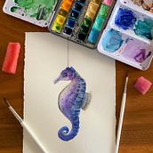 Mi Proyecto del curso: Ilustración de universos marinos en acuarela. Un proyecto de Ilustración tradicional, Pintura, Pintura a la acuarela e Ilustración naturalista				 de Carmen Cancun - 19.04.2022