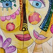 two woman. Un proyecto de Dibujo y Pintura a la acuarela de Stefanie R. - 23.03.2022
