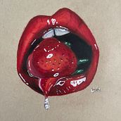 Strawberry lips . Ilustrasi tradisional proyek oleh Kayla Hanna - 04.19.2022