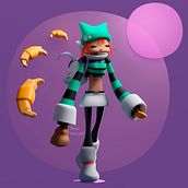 Creación de personajes en 3D con Blender - "Medialunass 🥐" by Aless Piscitelli. 3D, Character Design, 3D Modeling, 3D Character Design, and 3D Design project by Aless Piscitelli - 04.20.2022