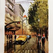 My project for course: Urban Landscapes in Watercolor. Un projet de Beaux Arts, Aquarelle et Illustration architecturale de Nazia Amin - 22.04.2022