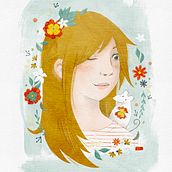 A white mouse, a lot of flowers and me . Traditional illustration, Digital Illustration, Botanical Illustration, and Digital Drawing project by nordlichtfarbe - 04.22.2022