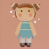 Mi Proyecto del curso: Creación de personajes kawaii en 3D con Blender . Un proyecto de Ilustración tradicional, Diseño de personajes, Ilustración digital, Modelado 3D y Manga de danyshanovelo - 17.04.2022