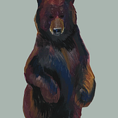 American Black Bear Painting. Un proyecto de Ilustración tradicional, Bellas Artes, Pintura y Multimedia de Divine Frazier - 23.04.2022