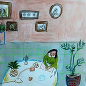 Me at Home. Traditional illustration, Sketching, Pencil Drawing, Drawing, and Narrative project by Christine Stoner - 04.23.2022