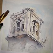My project for course: Architectural Sketching with Watercolor and Ink. Sketching, Drawing, Watercolor Painting, Architectural Illustration, Sketchbook & Ink Illustration project by Nick Muir - 04.23.2022