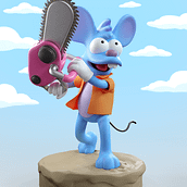 Itchy from "The Itchy & Scratchy Show" // The Simpsons. Un proyecto de 3D, Diseño de personajes 3D, Modelado 3D y Escultura de Alessandro Testa - 22.04.2019