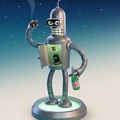 Bender & Luci // Futurama & Disenchantment. Un proyecto de 3D, Diseño de personajes 3D, Modelado 3D y Escultura de Alessandro Testa - 12.01.2020