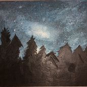 cielo en el bosque Ein Projekt aus dem Bereich Traditionelle Illustration, Aquarellmalerei, Malerei mit Acr und l von Anais Hernandez - 28.04.2022