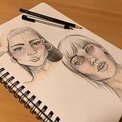 Meu projeto do curso: Caderno de retratos: explore o rosto humano. Un projet de Esquisse , Dessin, Dessin de portrait, Dessin artistique , et Carnet de croquis de Camila Braga - 29.04.2022