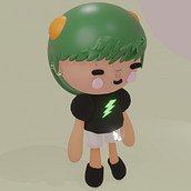 Mi Proyecto del curso: Creación de personajes kawaii en 3D con Blender . Ilustração tradicional, Design de personagens, Ilustração digital, Modelagem 3D, e Mangá projeto de Carmine Ridao Spisso - 30.04.2022