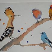 Mi Proyecto del curso: Acuarela artística para ilustración de aves. Traditional illustration, Watercolor Painting, Realistic Drawing, and Naturalistic Illustration project by Otilia Navarro - 04.29.2022