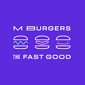 M Burgers The Fast Good. Br, ing e Identidade, Direção de arte, Design gráfico, Design, Ilustração tradicional, Design de papelaria, e Estratégia de marca projeto de Célia Grandhomme - 29.04.2022