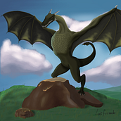 Green Dragon. Traditional illustration project by Luis Fernando - 04.30.2022