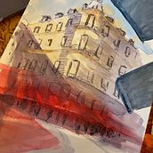 Mon projet du cours : Dessin architectural à l’aquarelle et à l’encre. Sketching, Drawing, Watercolor Painting, Architectural Illustration, Sketchbook & Ink Illustration project by laurene_garderes - 04.30.2022