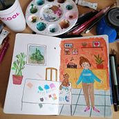 le même projet avec gouache. Traditional illustration, Painting, and Drawing project by Séverine Creton - 05.02.2022