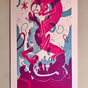 | | | d e s c e n t | | | : linoleum block printed poster. Een project van Printen van rhye pirie - 26.04.2022