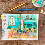 Time spent with cats…. Un proyecto de Ilustración tradicional, Bocetado, Creatividad, Dibujo, Pintura a la acuarela, Sketchbook y Pintura gouache de Miriam Nowak - 03.05.2022