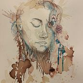 My project for course: Experimental Portraiture with Ink, Tea and Alcohol. Fine Arts, Painting, Drawing & Ink Illustration project by Alex Kondylas - 04.28.2022