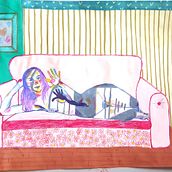 Mi Proyecto del curso: Dibujo expresivo de la figura humana: explora formas y colores. Fine Arts, Pencil Drawing, Drawing, Portrait Drawing, Realistic Drawing, Figure Drawing, and Gouache Painting project by eva_ceh1 - 05.04.2022