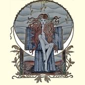 Dama y Luna.. Traditional illustration, Sketching, Creativit, Pencil Drawing, Drawing, Poster Design, Digital Illustration, Artistic Drawing, and Colored Pencil Drawing project by Arq. Iris Cristal Guerrero García - 01.28.2022