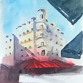 My project for course: Architectural Sketching with Watercolor and Ink Ein Projekt aus dem Bereich Skizzenentwurf, Zeichnung, Aquarellmalerei, Architektonische Illustration, Sketchbook und Illustration mit Tinte von fatima_sepehrpour - 04.05.2022