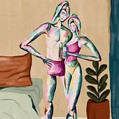 Meu projeto do curso: Desenho expressivo da figura humana: explore formas e cores Ein Projekt aus dem Bereich Bildende Künste, Bleistiftzeichnung, Zeichnung, Porträtzeichnung, Realistische Zeichnung, Anatomische Zeichnung und Gouachemalerei von Fernanda Toki - 05.05.2022