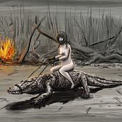 Crocodile Biker. Traditional illustration project by Perdinande - 05.06.2022