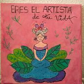 FRIDA ARTISTA. Een project van  Beeldende kunst, Craft, Schilderij,  Acr, lschilderij y  Belettering van Almudena Martin Sánchez - 06.05.2022