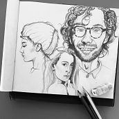 My project for course: Portrait Sketchbooking: Explore the Human Face. Een project van  Schetsen,  Tekening,  Portrettekening,  Artistieke tekening y Sketchbook van Craig - 06.05.2022