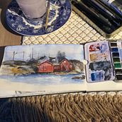 My project for course: Architectural Sketching with Watercolor and Ink. Sketching, Drawing, Watercolor Painting, Architectural Illustration, Sketchbook & Ink Illustration project by Grethe Walsh - 05.07.2022