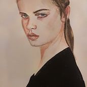 Meu projeto do curso: Retrato em aquarela a partir de uma fotografia. Traditional illustration, Watercolor Painting, and Portrait Drawing project by patriciaarib - 05.08.2022