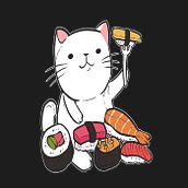 Cat Sushi. Traditional illustration project by Mor Bius Art - 05.10.2022