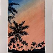 Sunset 1. Un progetto di Pittura ad acquerello di Kanza Munir - 10.05.2022
