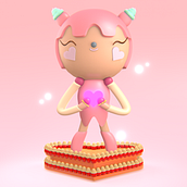 My project for course: Kawaii Character Creation in 3D with Blender  Ein Projekt aus dem Bereich Design von Figuren, 3-D-Modellierung und Design von 3-D-Figuren von KEMTCHOUANG PADJIP - 07.05.2022