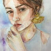 Mi proyecto del curso: Retrato artístico en acuarela. Fine Arts, Painting, Watercolor Painting, and Portrait Drawing project by Alyda De Villers - 05.11.2022