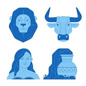 Zodiac Signs. Projekt z dziedziny Design, Trad, c, jna ilustracja, Ilustracja c, frowa i Projektowanie graficzne użytkownika Yan Moryachok - 11.05.2022