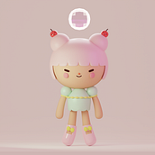 Mi proyecto del curso: Creación de personajes kawaii en 3D con Blender . Traditional illustration, Character Design, Digital Illustration, 3D Modeling, and Manga project by Laura López Fernández - 05.13.2022