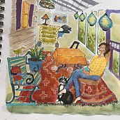 My project for course: Exploratory Sketchbook: Find Your Drawing Style. Traditional illustration, Sketching, Creativit, Drawing, Watercolor Painting, Sketchbook, and Gouache Painting project by Hannah Matarazzi - 05.13.2022