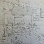 Il mio progetto del corso: Prospettiva artistica: gli spazi interni dal tuo punto di vista. Un proyecto de Ilustración tradicional, Arquitectura, Dibujo e Ilustración arquitectónica de barbaraazzi - 13.05.2022