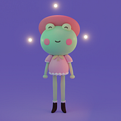 My project for course: Kawaii Character Creation in 3D with Blender . Un proyecto de Ilustración tradicional, Diseño de personajes, Ilustración digital, Modelado 3D y Manga de Cristina Teşu - 13.05.2022