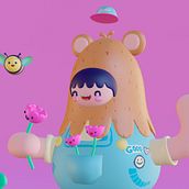 Mi proyecto del curso: Creación de personajes kawaii en 3D con Blender . Un proyecto de Ilustración tradicional, Diseño de personajes, Ilustración digital, Modelado 3D y Manga de oriana pulido - 03.05.2022