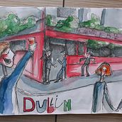 Souvenirs d'Irlande. Een project van Traditionele illustratie,  Schetsen,  Creativiteit,  Tekening, Aquarelschilderen y Sketchbook van France Charlier - 15.05.2022