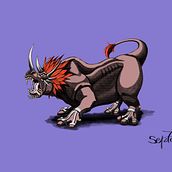 Hipodragoceronte. Een project van Traditionele illustratie, Ontwerp van personages,  Beeldende kunst,  Schetsen,  Creativiteit, Tekening met potlood,  Tekening, Digitaal ontwerp, Digitale tekening y  Digitaal schilderij van septon - 15.05.2022